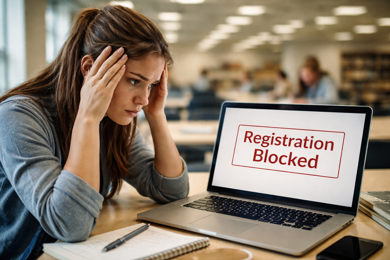 school balance shows zero but registration blocked