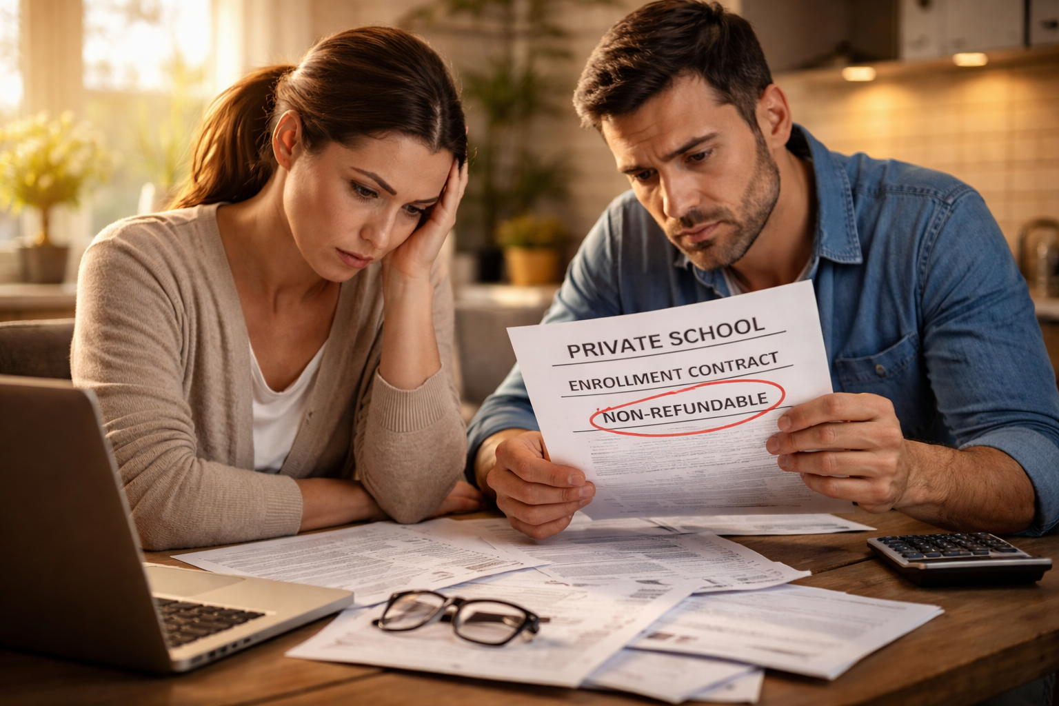 Private School Tuition Contract Non-Refundable Clause Dispute